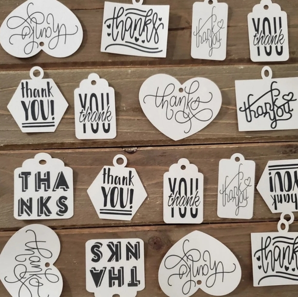 Thank You Tags Tan Brown Variety Set Bundle Card S - Picture 7 of 7